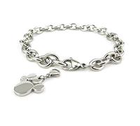 Charm Silberarmband Bettelarmband 1643 mit Energetix 4you Charm Emoji Pfote 714-1 Magnetic Jewelry Collectible Advance