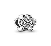 Charm Sparkling Paw aus Sterlingsilber mit Zirkonia