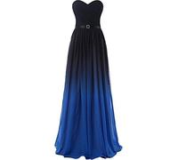 Charmant Damen 2020 Neu Dunkel Blau/Schwarz Traegerlos Herzausschnitt Abendkleider Partykleider Abiballkleider Lang-48 Dunkel Blau/Schwarz