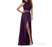 Charmant Damen Traube Steine Langes Abendkleider Promkleider Abschlussballkleider Zweiteilig 2020 Neu-36 Traube