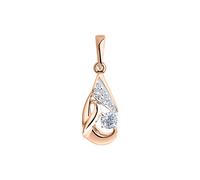 Charmanter Anhänger aus 585 Rotgold in Tropfen-Design, mit Zirkonia, Höhe ca. 24 mm SOKOLOV Jewelry