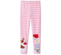 Charmi Mädchen Leggings Baumwolle Hosen Stickerei-Cartoon Rosa Blumen 6-7 Jahre (Herstellergröße 7T)