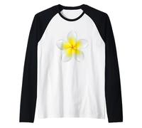 Charming Cute Tropical Flower Frangipani Yellow Flower Raglan