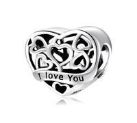 Charms Anhänger kompatibel Pandora 925 Sterling Silber I love you Ich liebe dich Herz