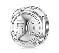 Charms zum 50. Geburtstag für Frauen, Pandora-Anhänger, 50 Sterlingsilber, Schmuck