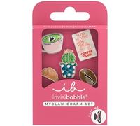 Charms zum Wechseln Coffeeshop Aesthetic - Invisibobble MyClaw SET Morning Nostalgia - Damen Haarschmuck Anhänger Set für Haarklammer (Croissant, Kaffeebohne, Matcha Mug, Kaktus, Poster) - 5er