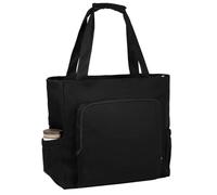 Chase Chic Strandtasche mit Reißverschluss, Große Wasserdichte Sanddicht Sommer Schwimmbad Badetasche Damen, Modischer Shopper Handtasche für Reisen（Schwarz）