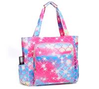 Chase Chic Strandtasche mit Reißverschluss, Große Wasserdichte Sanddicht Sommer Schwimmbad Badetasche Damen, Modischer Shopper Handtasche für Reisen(Farbverlauf)