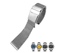 CHCWR 316L Edelstahl 22 mm 24mm Uhrenband Fit für Breitling Superocean Heritage Solid Metal Bracelets Mesh gewebter Gurt