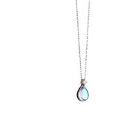 CHCWR Neu 2025 Unisex 925 Sterling Silver Moonstone Wassertropfen Halskette für Frauen Vintage Elegantes Temperament Schmuckzubehör mit Ihrem trendigen kreativen Geschenk für Frauen und Männer