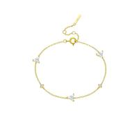 CHCWR NEU 2025 UNISEX -FETINLE STELL Women 925 Sterling Silber Drei Dreieck Two Cz Zirkon Armband Kette Luxus Jubiläum für Geschenk Fine Juwely Modetrendy Accessoires kreativ für Frauen und Männer