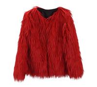 Chdirnely Damen Winter Fleece Jacke Mantel Casual Lose Langarm Open Front Oberbekleidung Damen Jacken Trenchcoat Oberbekleidung Body Warmer UK Größe Bluse Tops, rot, 38