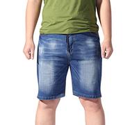 Chdirnely Herren-Denim-Shorts, Stretch, schmale Passform, kurze Jeans mit Taschen, Sommer, halbe Hose, Cargo-Jeans, Skinny-Hose, kurze Hose, Übergröße, Chino-Shorts, dunkelblau, 6XL