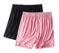 Chdirnely Pyjamahose, kurz, weiche Schlaf-Shorts, Übergröße, Lounge-Pyjama, kurze Damenhose, einfarbig, Shorts, Loungewear, Yoga-Shorts, Alltagskleidung, rose, 52