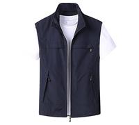 Chdirnely Westen für Herren, Wandern, Radfahren, ärmellos, leicht, winddicht, Wandern, Radfahren, Weste, Reißverschluss, für Arbeit, Büro, Alltag, Frühlingskleidung, blau, XL