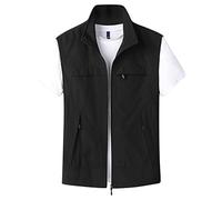 Chdirnely Westen für Herren, Wandern, Radfahren, ärmellos, leicht, winddicht, Wandern, Radfahren, Weste, Reißverschluss, für Arbeit, Büro, Alltag, Frühlingskleidung, Schwarz , 5XL