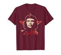 Che Guevara Shirt Stern Rot Revolution Kuba Rebel T-Shirt, Herren, Kastanienbraun, S