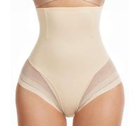 CheChury Bauchweg Unterhose Damen Shapewear Bauch Weg Miederhose Hohe Taille Shaping Unterhose Damen Tanga Miederslip Unterbauch Kontrolle Body Shaper für Frauen Shape Unterwäsche High Waist,Beige,S