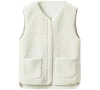 CheChury Teddy Fleece Weste Damen Leicht Weste Herbst Winter Fleeceweste Warm Ärmellos Westen Casual Einfarbig Damenweste Herbstmantel Pelzjacke Reißverschluss Plüschweste Warme Ärmellose,Beige,M