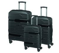 CHECK.IN Memphis Trolley-Set Memphis 3-tlg. Schwarz Koffer mit 4 Rollen Kofferset
