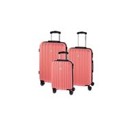 CHECK.IN Aurora Trolley-Set Aurora 3-tlg. Koralle Koffer mit 4 Rollen Kofferset