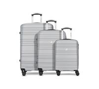 CHECK.IN Paradise Kofferset - 3-teilig | Koffer groß und Handgepäck-Trolley aus ABS-Material mit Zahlenschloss - Kreuzpackriemen | Volumen: 32 L / 62 L / 100 L