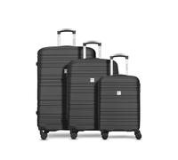 CHECK.IN Paradise Kofferset - 3-teilig | Koffer groß und Handgepäck-Trolley aus ABS-Material mit Zahlenschloss - Kreuzpackriemen | Volumen: 32 L / 62 L / 100 L