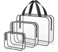 Cheerhom Kulturtasche Transparent, 3 Stück Kosmetiktasche Reise, Handgepäck Tasche, Flugzeug Gadgets, Reisezubehör, Handgepäck Flüssigkeiten, kulturbeutel für Herren Damen