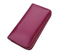 Cheerlife Große Leder Geldbörse Kreditkartenetui Handytasche RFID Schutz Reisepasstasche Scheckkarten Schlüsselbörse für Mädchen Frauen Damen (Rose-Lila)