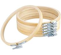 Cheeroyal Stickrahmen aus Bambus, rund, 15 cm, 6 Stück