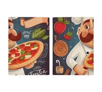 Chef Pizza Reisepasshülle, Reisepasshülle mit Kreditkartenfächern und Bordkartenfach für Reisen, Familienausweis, Dokumenten-Organizer (20,3 x 13,7 cm)