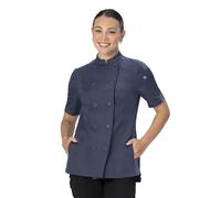 Chef Works Damen Mojave Short Sleeve Chef Coat Kochmantel, Blau (Airforce Blue), XL