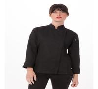 Chef Works® HARTFORD Damenkochjacke der Essential Collection - COOL VENT BCWLZ005 Schwarz XL - XL schwarz Polyester BCWLZ005-BLK-XL