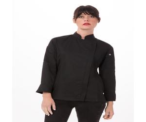 Chef Works® HARTFORD Damenkochjacke der Essential Collection - COOL VENT BCWLZ005 Schwarz XL - XL schwarz Polyester BCWLZ005-BLK-XL