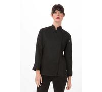 Chef Works® HARTFORD Damenkochjacke der Essential Collection - COOL VENT BCWLZ005 Schwarz XS - XS schwarz Polyester BCWLZ005-BLK-XS