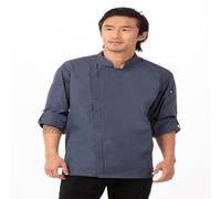 Chef Works® Kochjacke HARTFORD COOL VENT & lite, Reißverschluss, Blau, Größe M - M blau Polyester BCLZ008-BLU-M