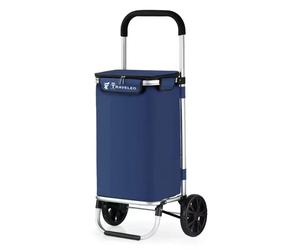 Cheffinger 40L Einkaufstrolley - Klappbarer Einkaufswagen in Blau