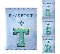 Cheille Letter Air Plan Pu-leder-passhüllen Für Teenager, Reisezubehör, Reisepasshülle, Modische Marmorierung, Anfangsbuchstaben, Reisepasshülle, Herr