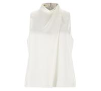 HUGO Top aus Satin mit Stehkragen und Drapierung - Style Chelina-1, 50566904 Weiß 36