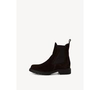 Tamaris Chelseaboots Damen Veloursleder Blockabsatz mocca mit Stretcheinsätzen Gr. 37