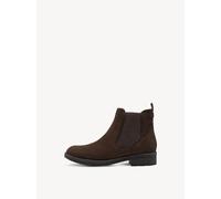 Chelseaboots TAMARIS, Damen, Gr. 40, mokka, Textil, Veloursleder, unifarben mit Farbeinsatz, Schuhe Chelseaboots, Stiefelette mit beidseitigem Stretcheinsatz (67944232-40) mokka