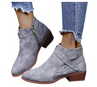 Chelsea Boot Damen schwarz, Damen Stiefeletten Leopard Booties mit Blockabsatz Comfort Zipper Glatt Ankle Boots Herbst Winter Stiefel Worker Boots Schneestiefel Chunkyrayan Stiefelette Knöchel Schuhe
