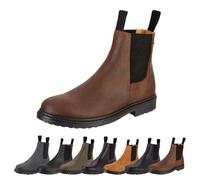 Chelsea Boot »NEW WORK« von SUEDWIND© | bequeme Stiefelette aus robustem Rindsleder | Made in Portugal | Reitschuh mit Profil-Gummisohle und Innen-Leder | Schuh Schlupf Stiefel | Braun | Gr. 42