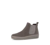 Plateaustiefelette GABOR "Gabor Stiefelette Veloursleder/Textil", Damen, Gr. 38,5, braun (braun, grau), Veloursleder, Textil, casual, Schuhe (86242711-38,5) braun, grau