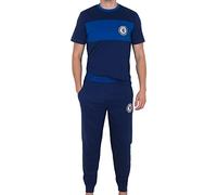 Chelsea FC - Herren Premium-Schlafanzug mit Langer Hose - Offizielles Merchandise - Geschenk für Fußballfans - L