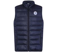 Chelsea FC - Herren Steppweste - Offizielles Merchandise - Dunkelblau mit Reißverschluss - L