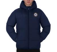 Chelsea FC - Herren Winter-Steppjacke mit Kapuze - Offizielles Merchandise - Geschenk für Fußballfans - Navyblau - M