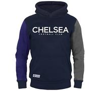 Chelsea FC - Jungen Fleece-Hoody mit Print - Offizielles Merchandise - Blau mit Ärmeln in Kontrastfarben - 8-9 Jahre