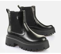 Chelseaboots BUFFALO "ASPEN", Damen, Gr. 36, schwarz, Lederimitat, modisch, Schuhe, Stiefelette, Schlupfboots, Plateauboots, Profilsohle mit Stretch (46119216-36) schwarz