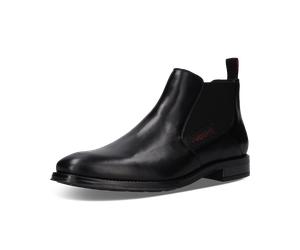 Chelseaboots BUGATTI, Herren, Gr. 40, schwarz, Nappaleder, Basic, Schuhe Chelseaboots, Schlupfstiefelette, Festtagsschuh, Business-Schuh mit Stretch (62792737-40) schwarz